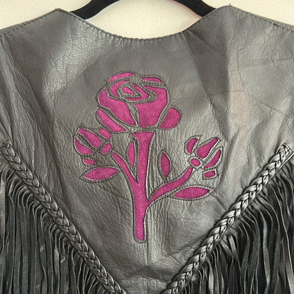 Vintage Leather Rose Corset Vest - Picture 9 of 12